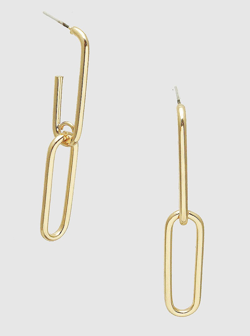 Metal Link Chain Dangle Drop Earrings