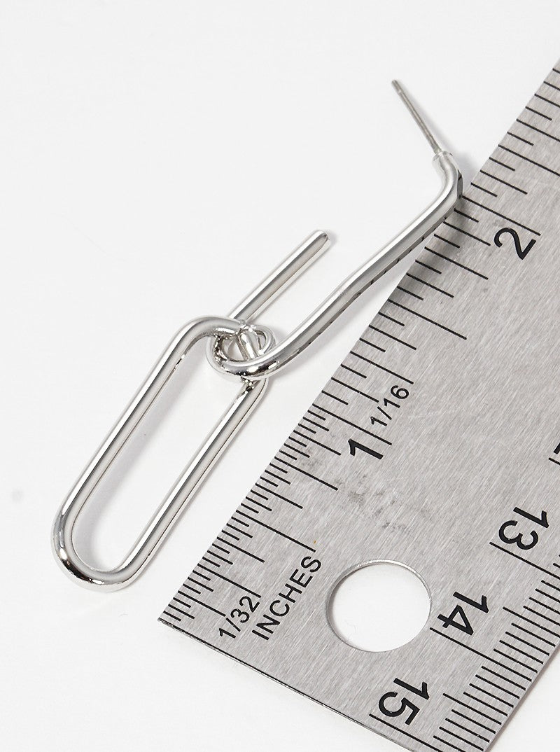 Metal Link Chain Dangle Drop Earrings