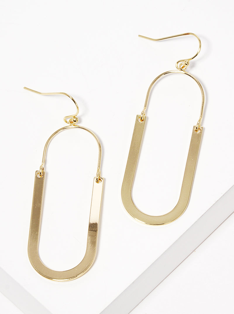 Metal Two Tier Delicate Fish Hook Dangle Drop Earrings