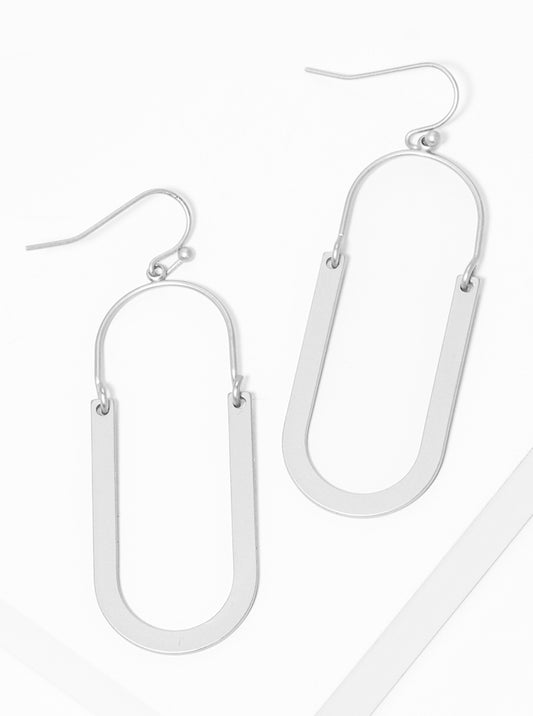 Metal Two Tier Delicate Fish Hook Dangle Drop Earrings