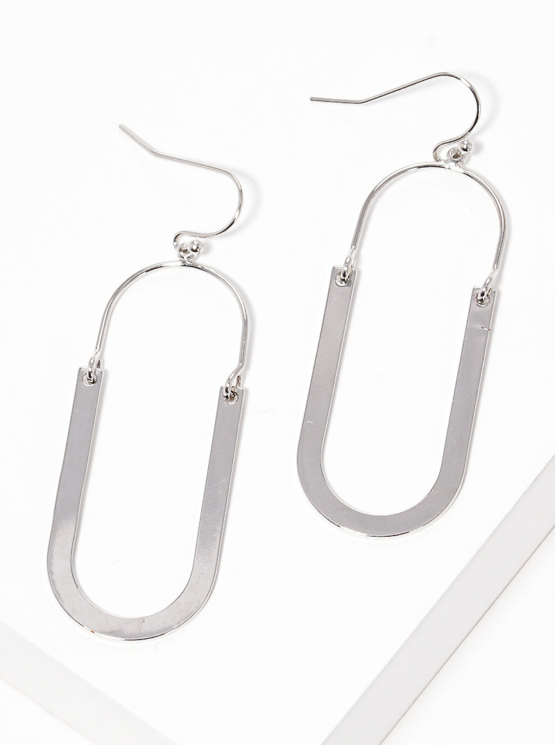 Metal Two Tier Delicate Fish Hook Dangle Drop Earrings