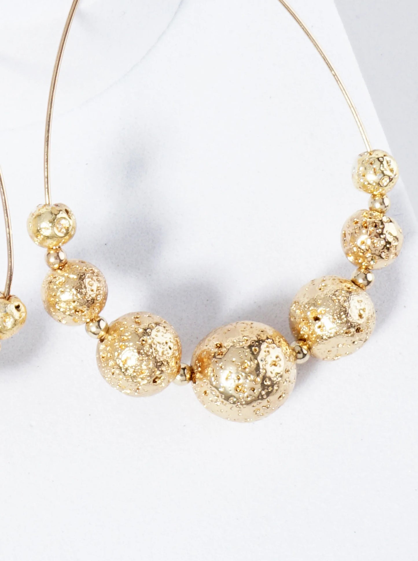 Metallic Lave Beaded Wire Teardrop Dangle Earrings