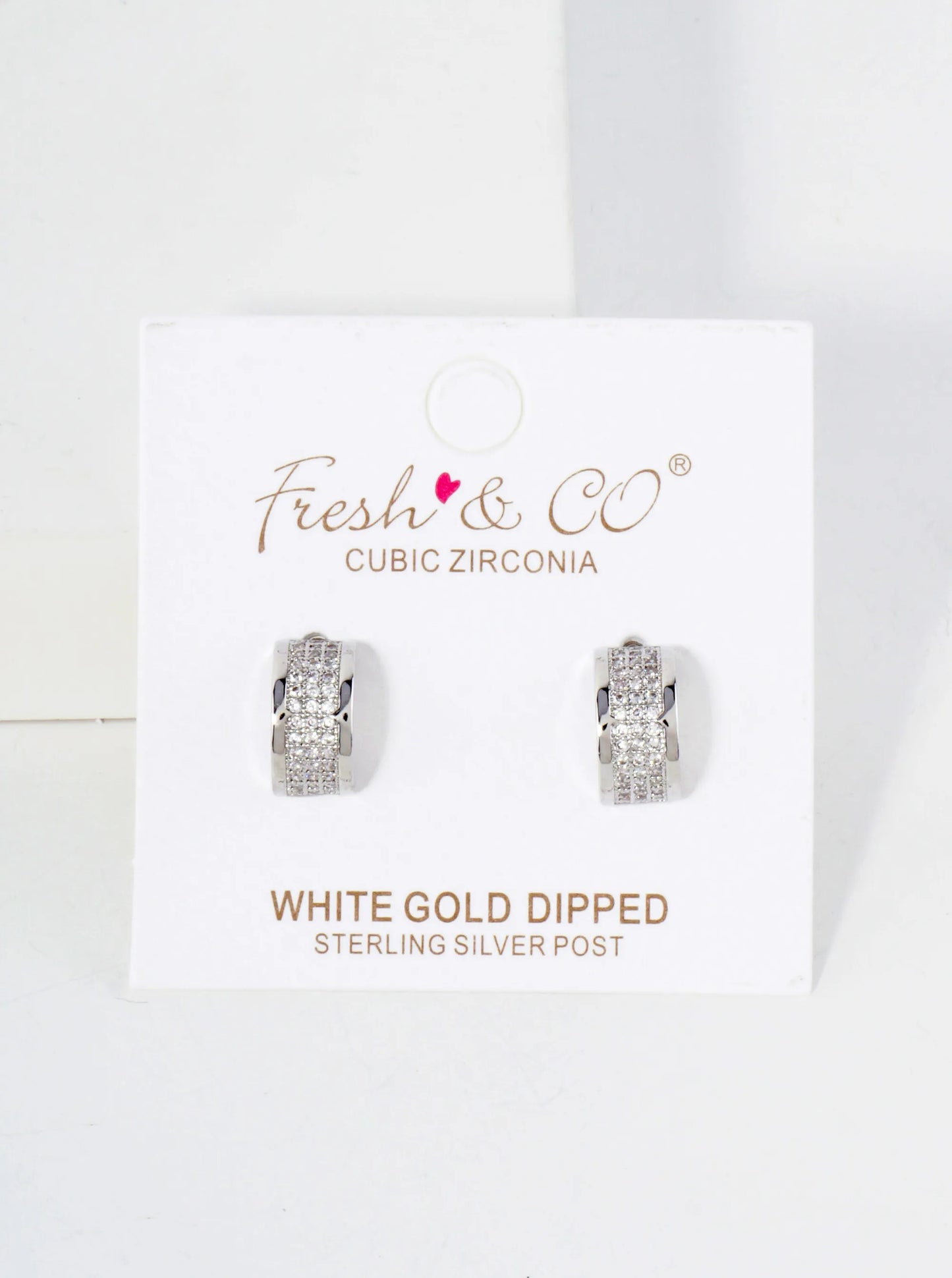 Micro-Pave-Set Cubic-Zirconia 18K-Gold-Dipped 11mm Half Hoop Earrings