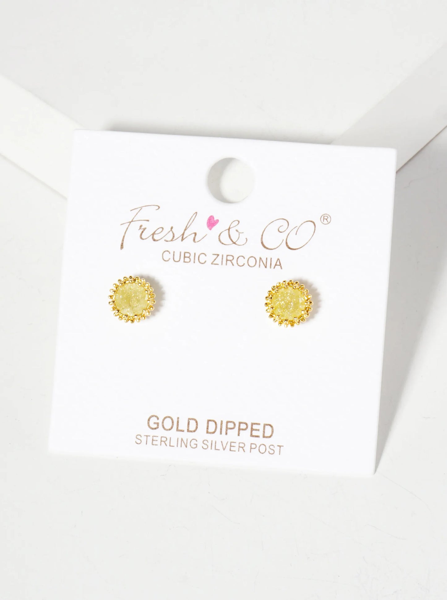 Minimalist 18K-Gold-Dipped Sparkling Glass-Bead Stone Stud Earrings