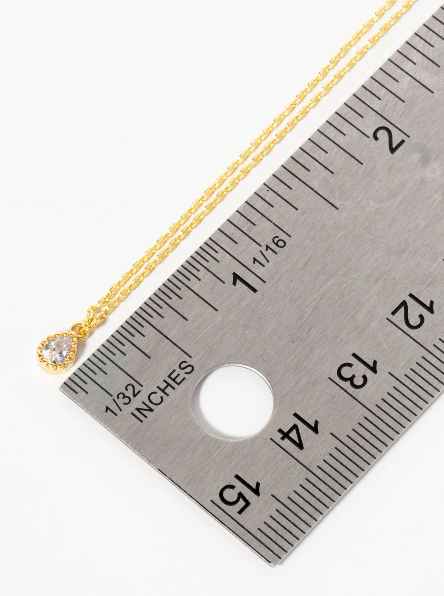 Minimalist 18K-Gold-Dipped Teardrop CZ Pendant Necklace