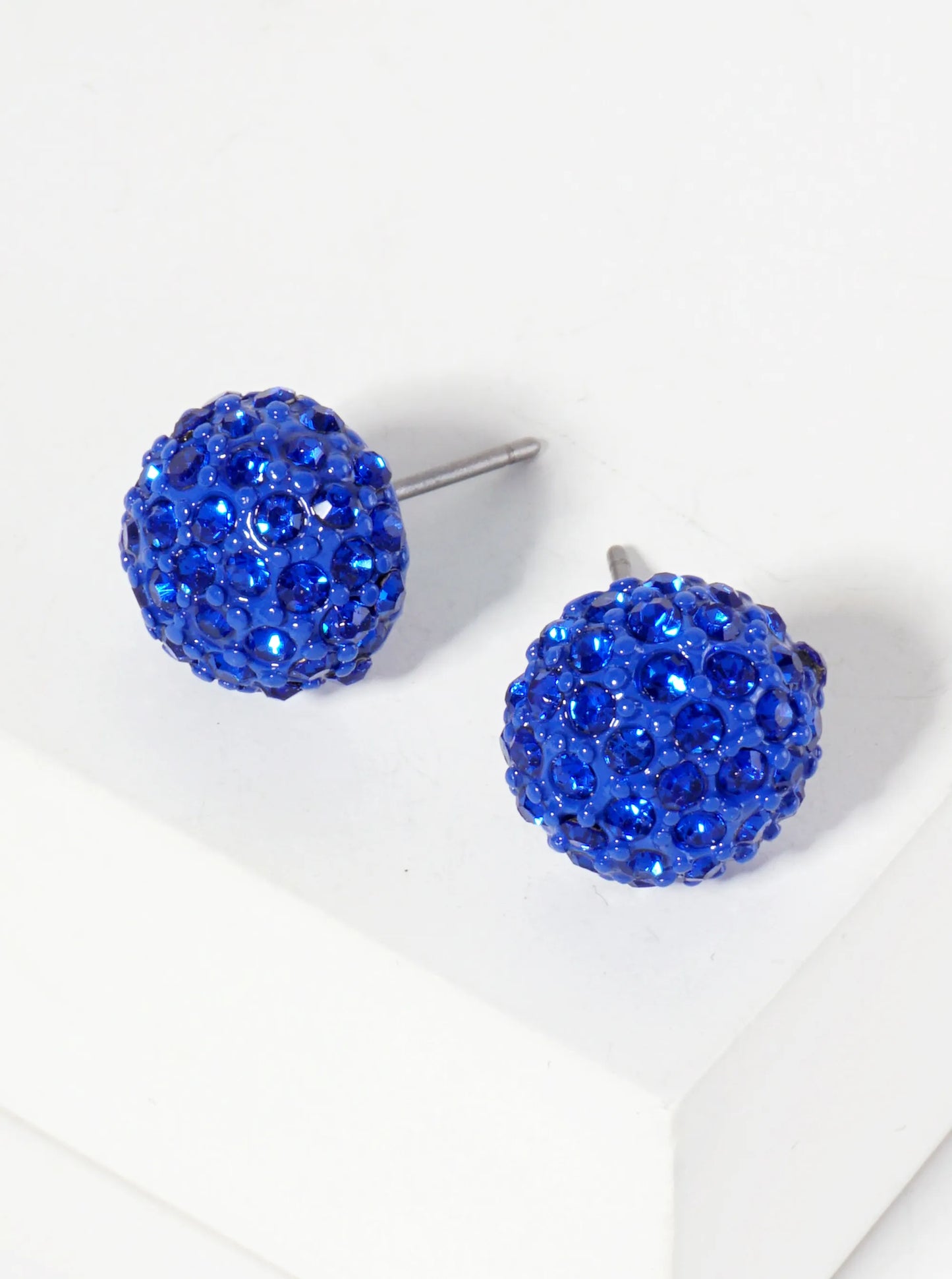 Minimalist Crystal-Pave 10mm Button Stud Earrings