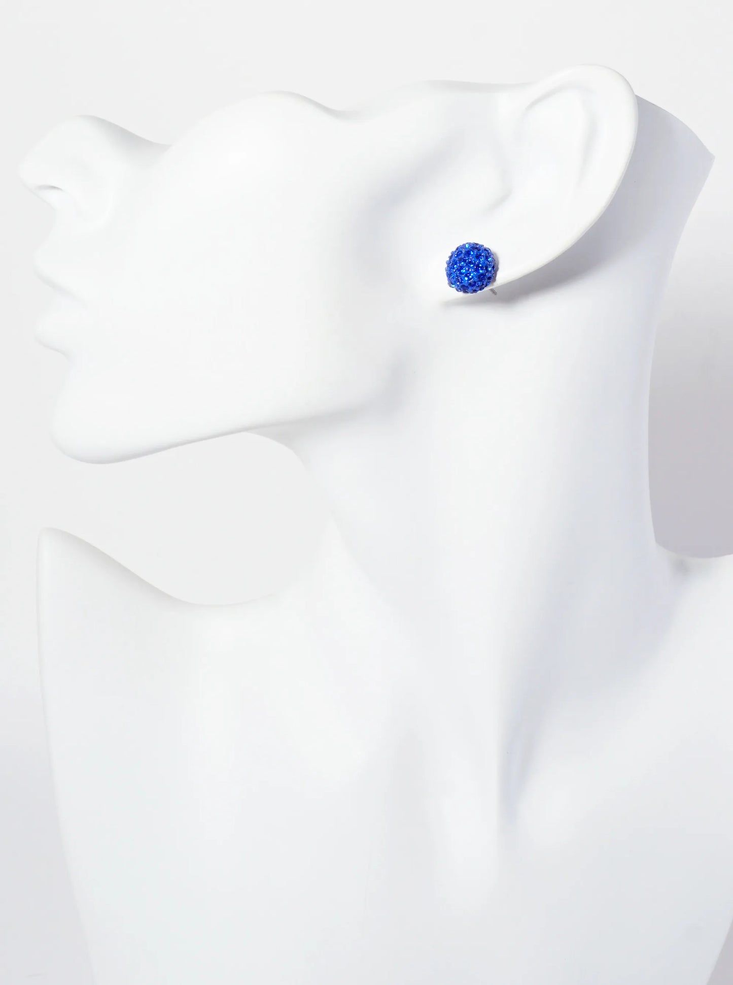 Minimalist Crystal-Pave 10mm Button Stud Earrings