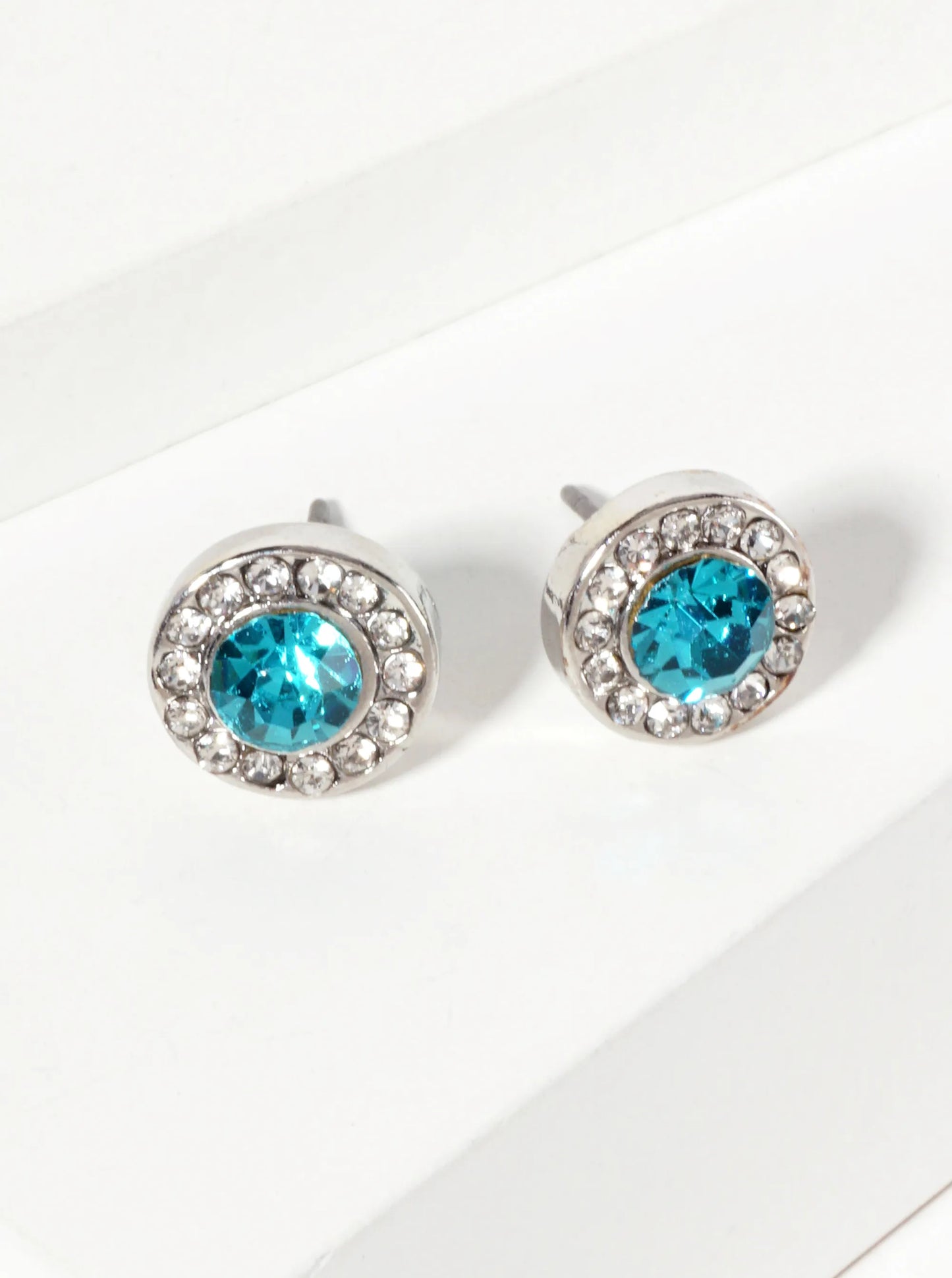 Minimalist Crystal-Pave 10mm Color-Stone Stud Earrings