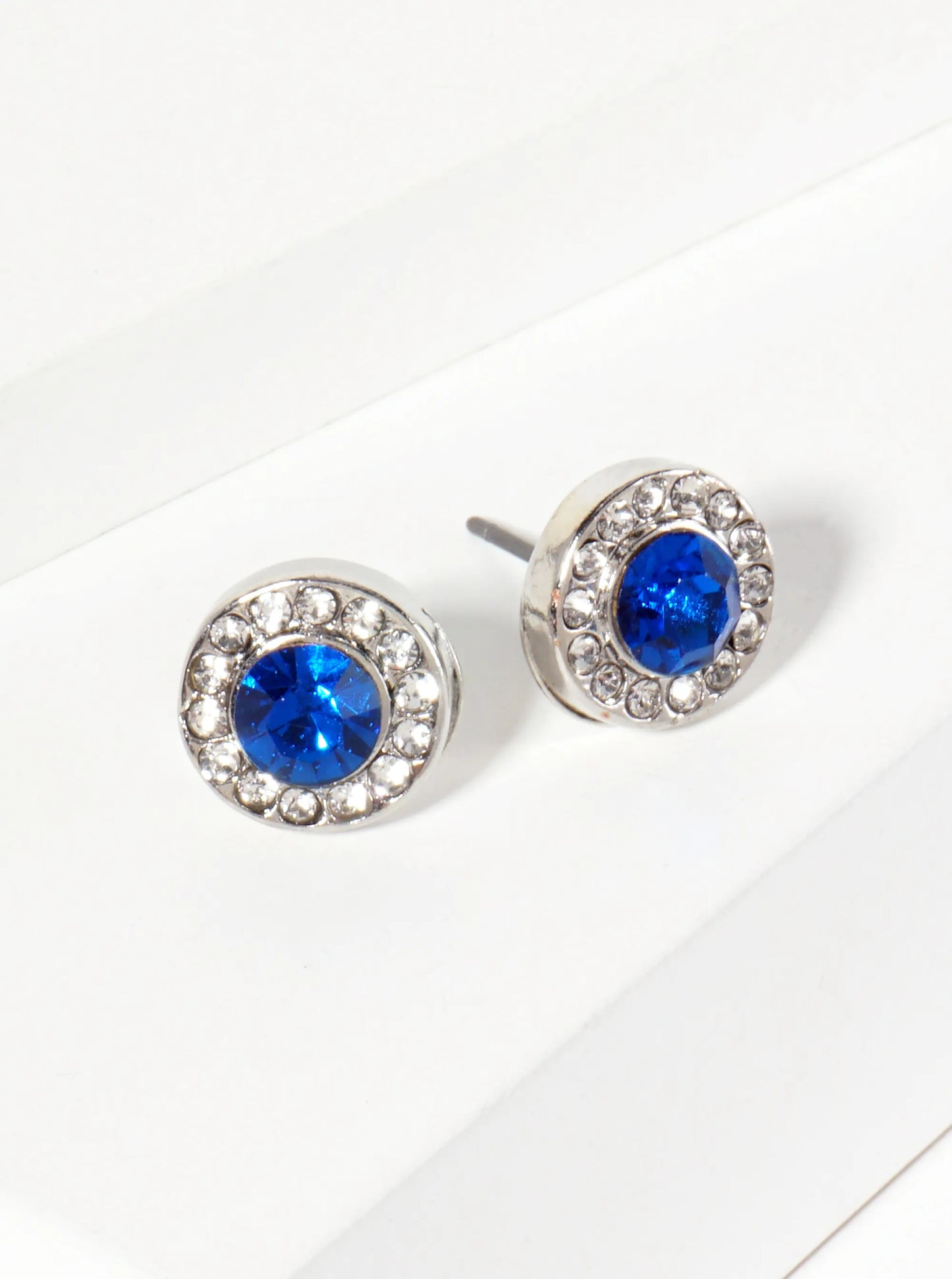 Minimalist Crystal-Pave 10mm Color-Stone Stud Earrings