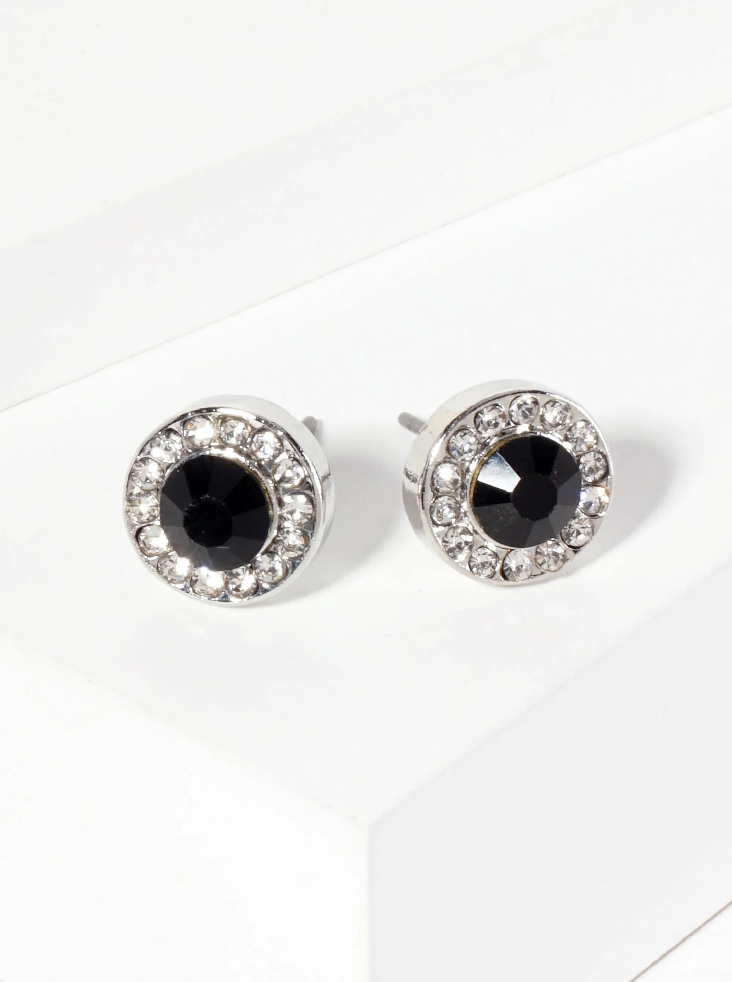 Minimalist Crystal-Pave 10mm Color-Stone Stud Earrings