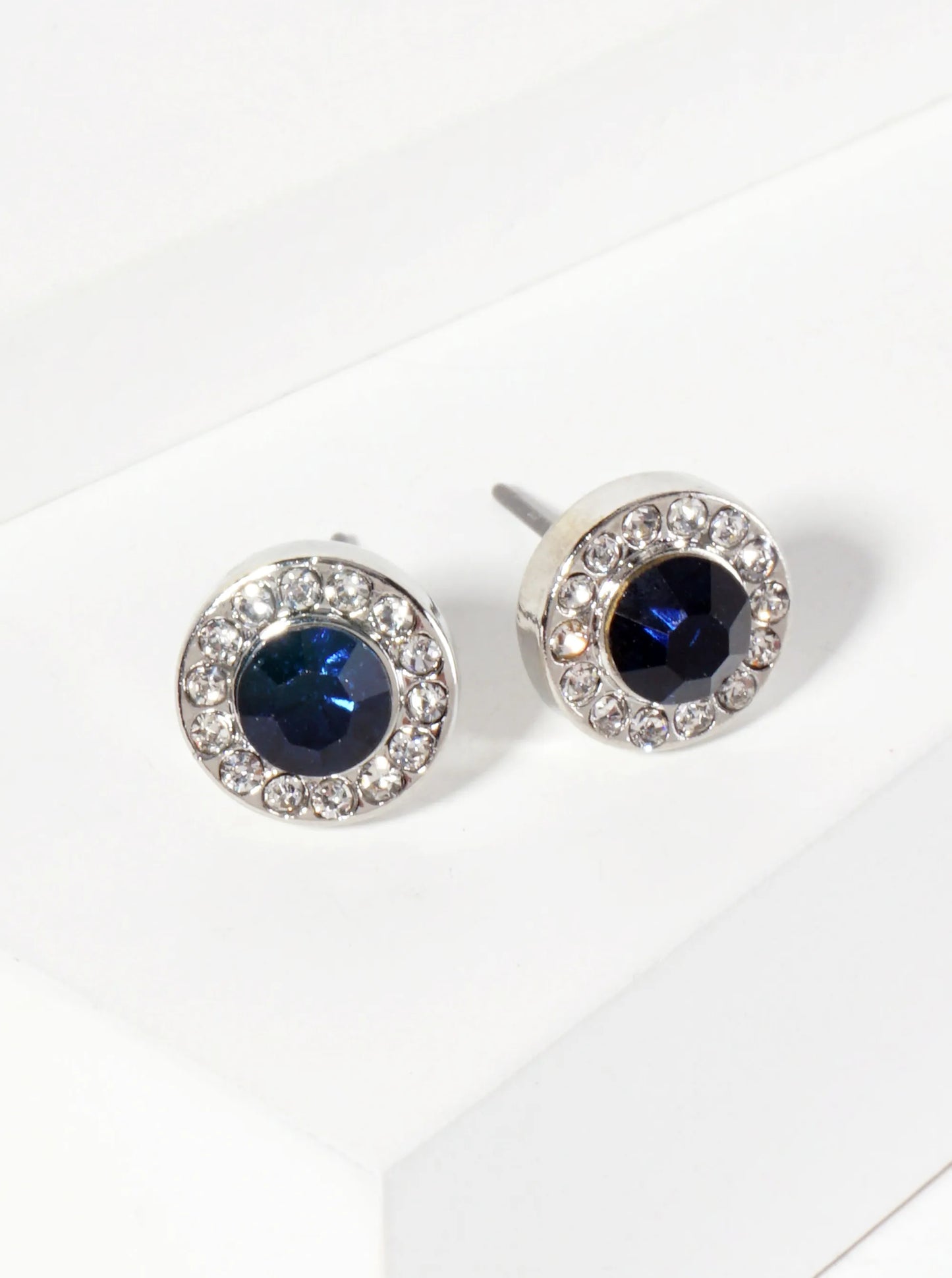 Minimalist Crystal-Pave 10mm Color-Stone Stud Earrings