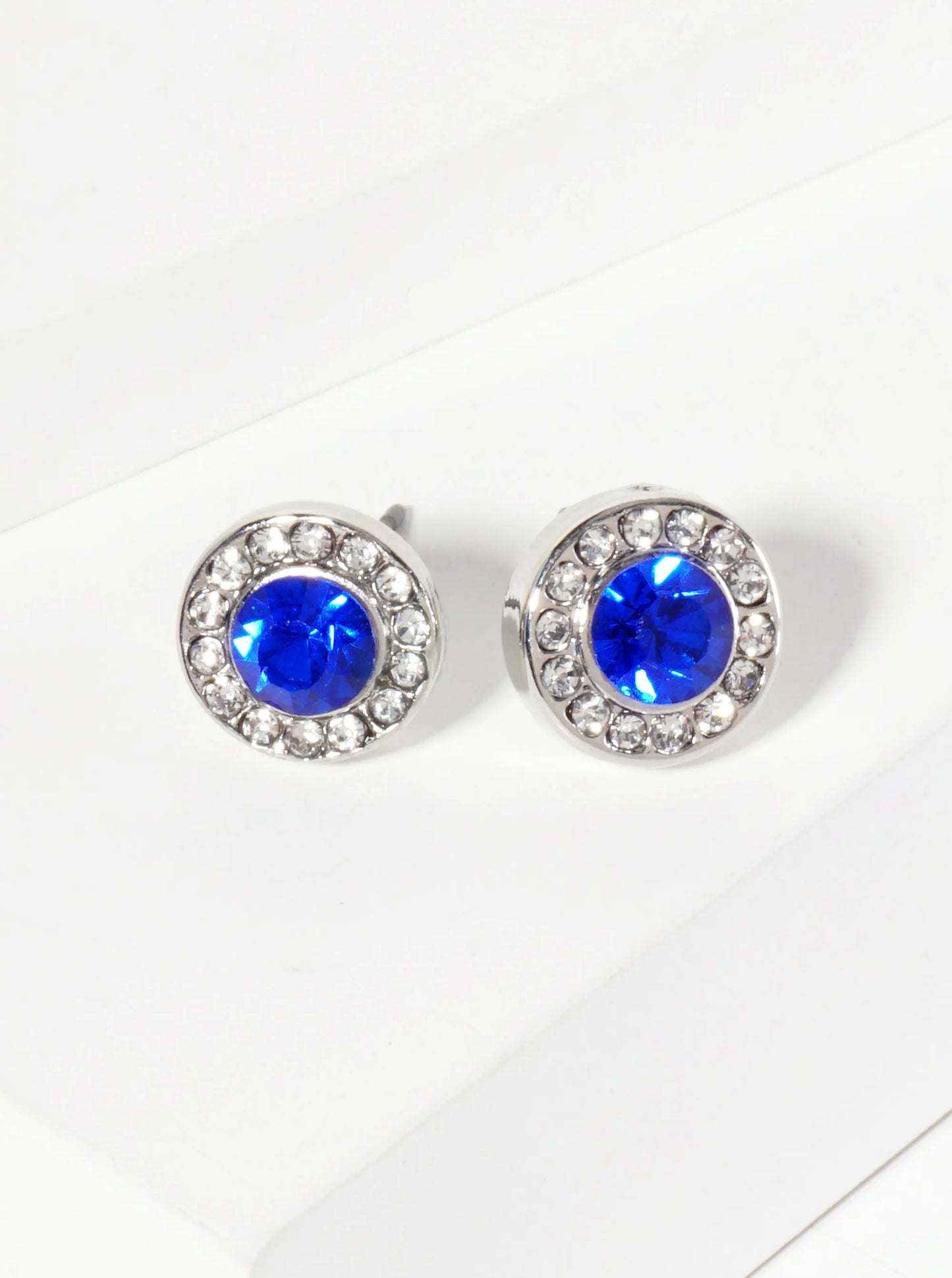 Minimalist Crystal-Pave 10mm Color-Stone Stud Earrings