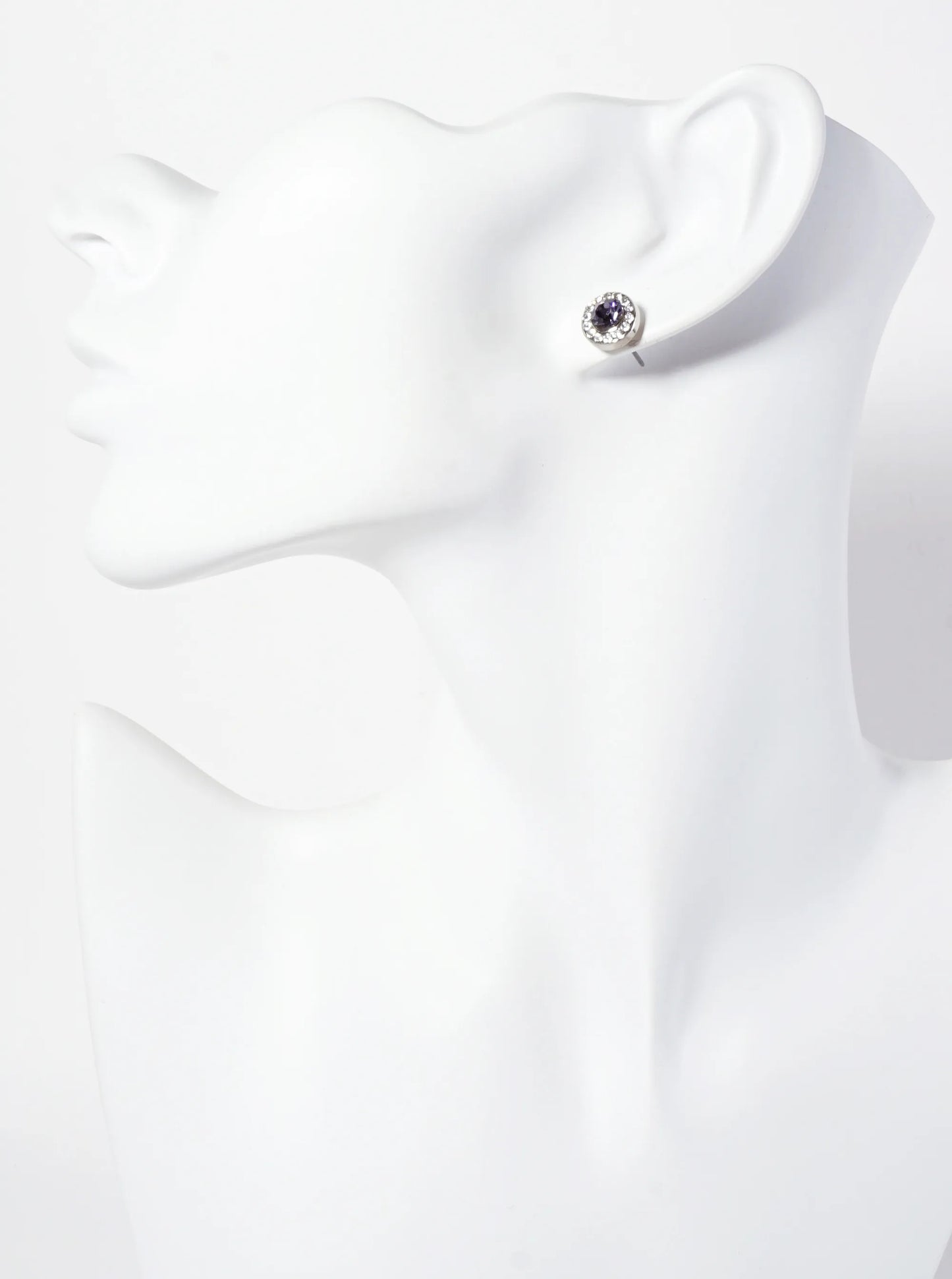 Minimalist Crystal-Pave 10mm Color-Stone Stud Earrings