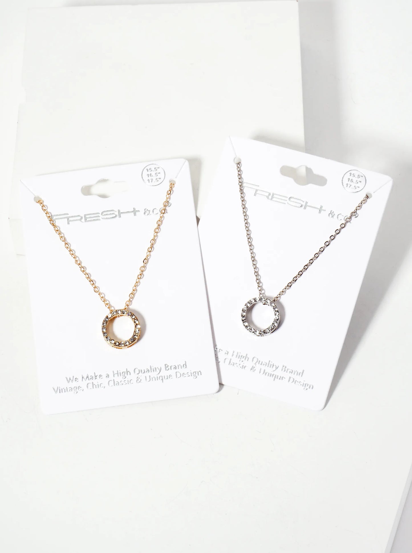 Minimalist Crystal-Pave 13mm Circle Pendant Necklace
