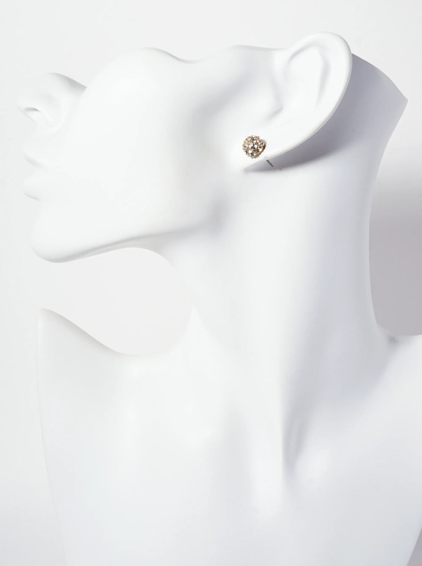 Minimalist Crystal-Pave 8mm Caviar Stud Earrings