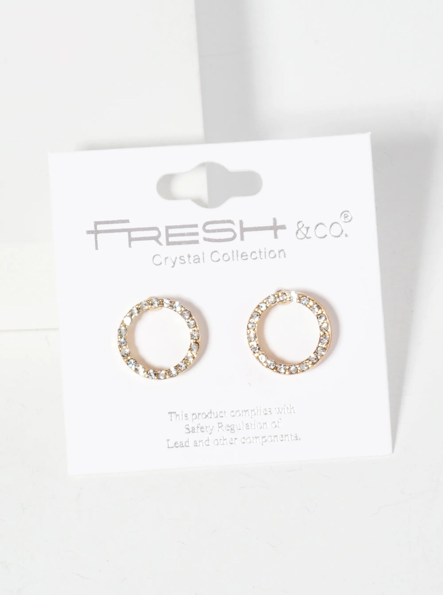 Minimalist Crystal-Pave Cut-Out 13mm Round Circle Stud Earrings
