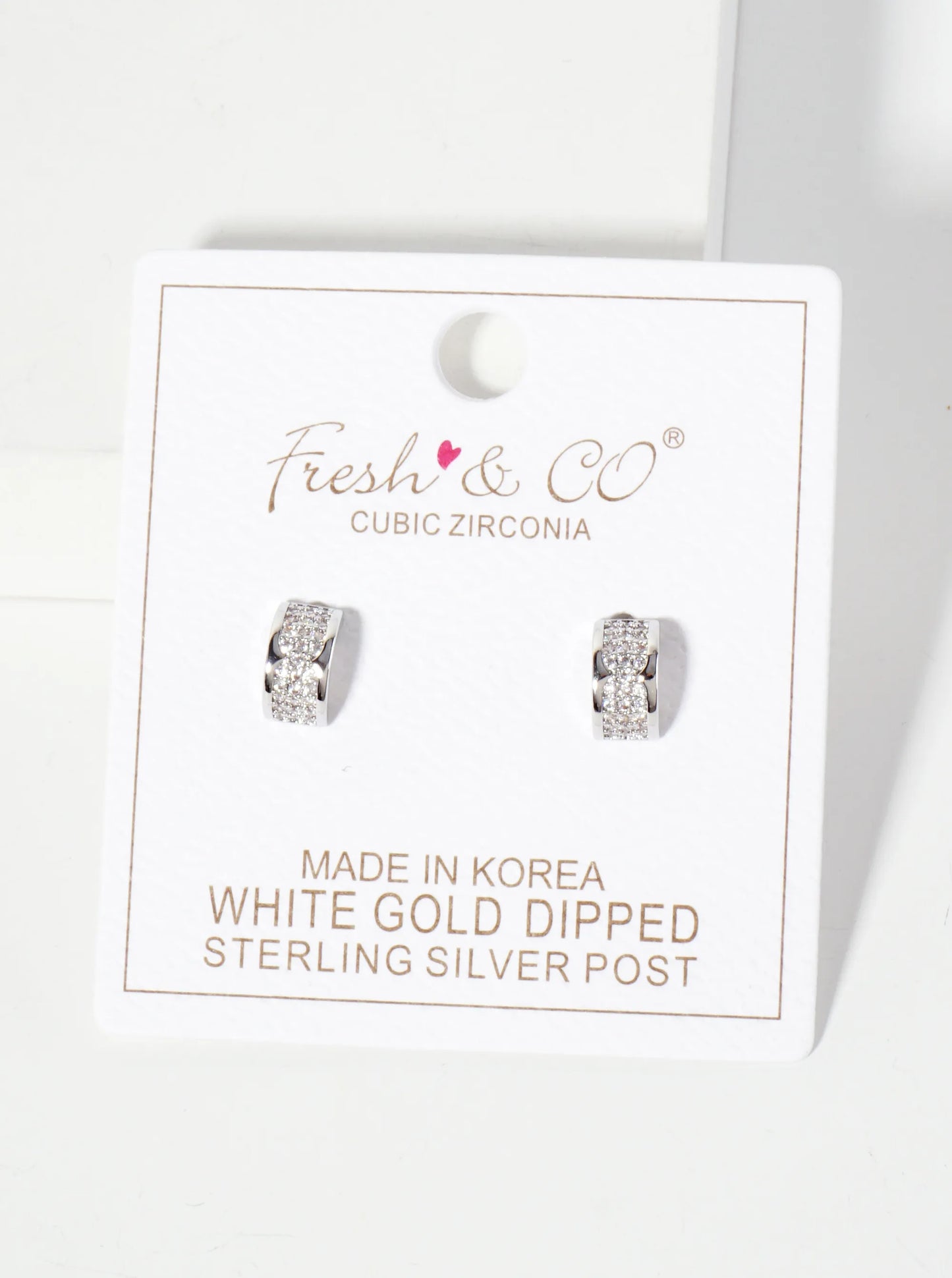 Minimalist Pave-Set Cubic-Zirconia 9mm Half-Circle18K-Gold-Dipped Stud Earrings