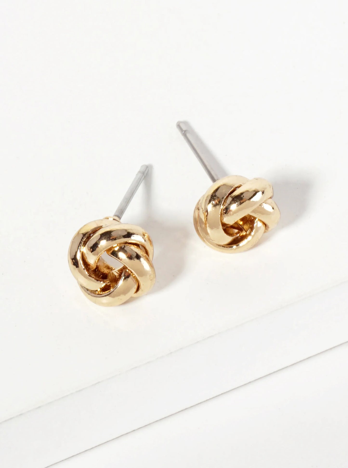 Minimalist Polished 8mm Love-Knot Stud Earrings