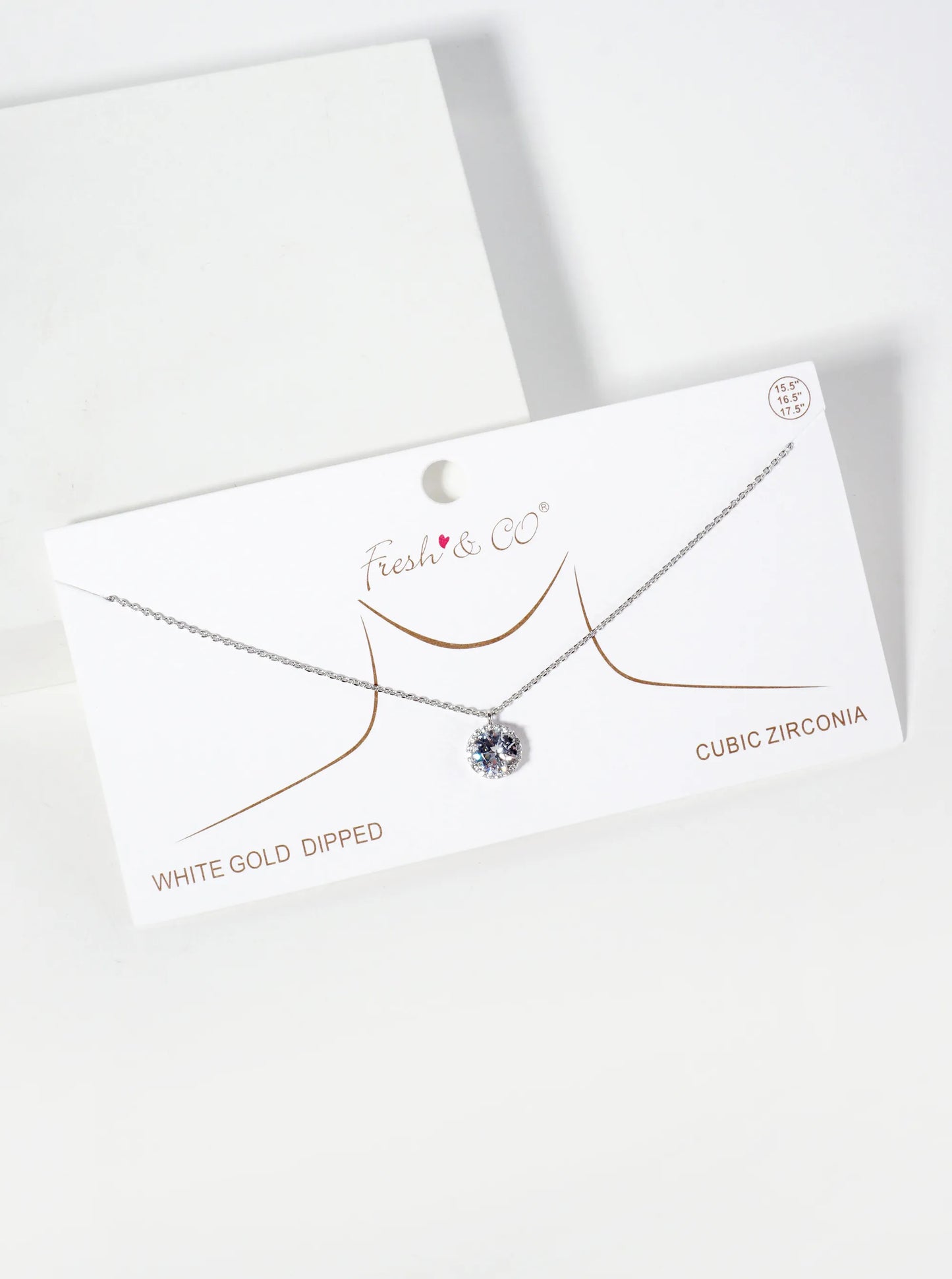 Minimalist Round 4-Prong Cubic-Zirconia Stone Pendant 18K-Gold-Dipped Necklace