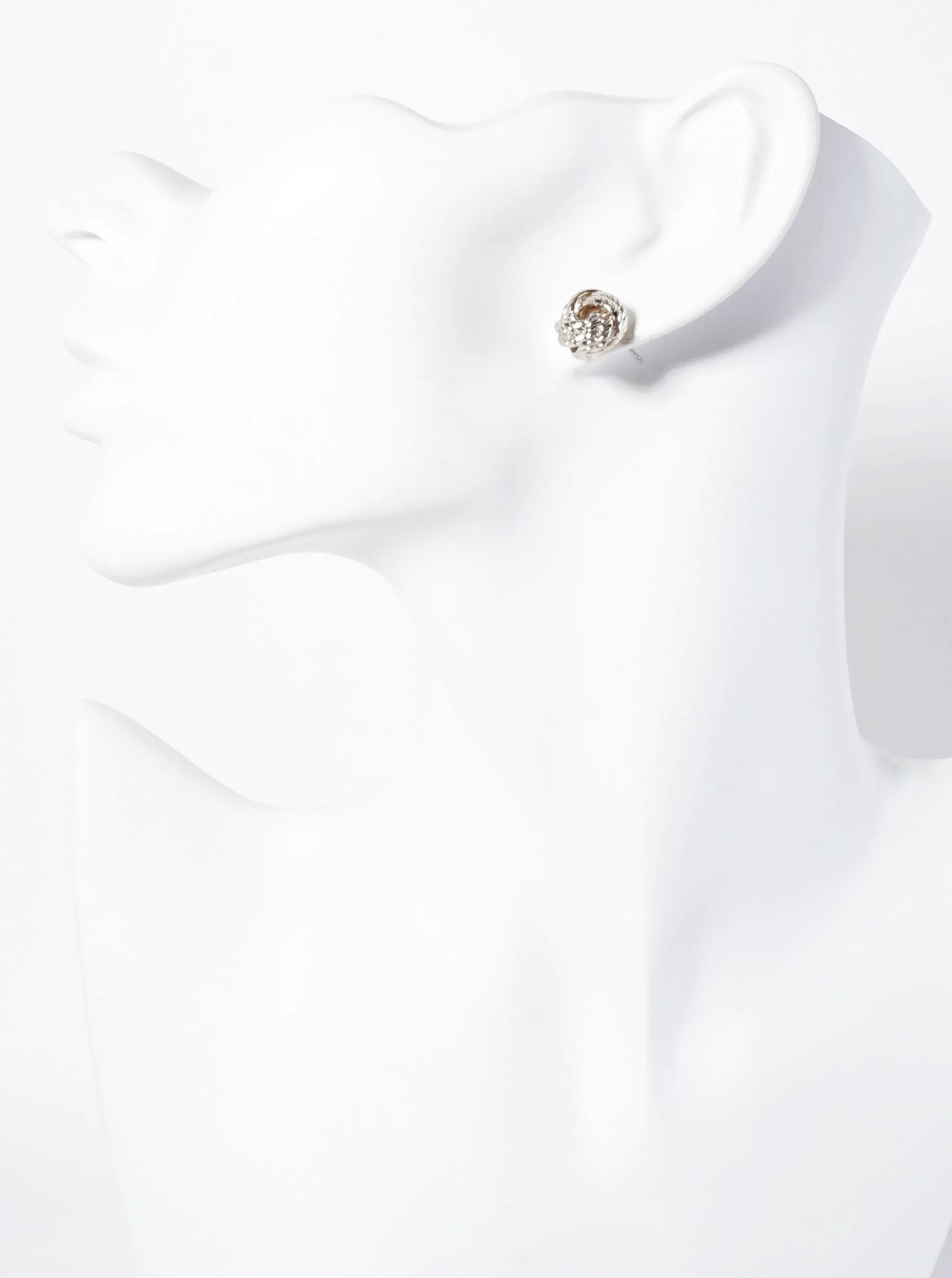 Minimalist Textured 13mm Love-Knot Stud Earrings