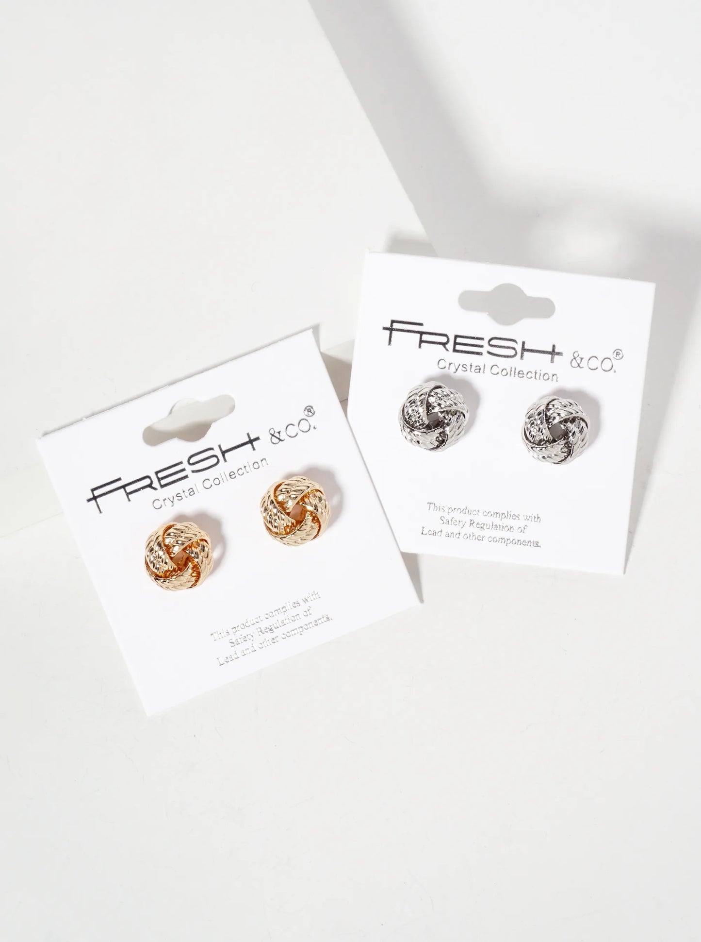 Minimalist Textured 13mm Love-Knot Stud Earrings