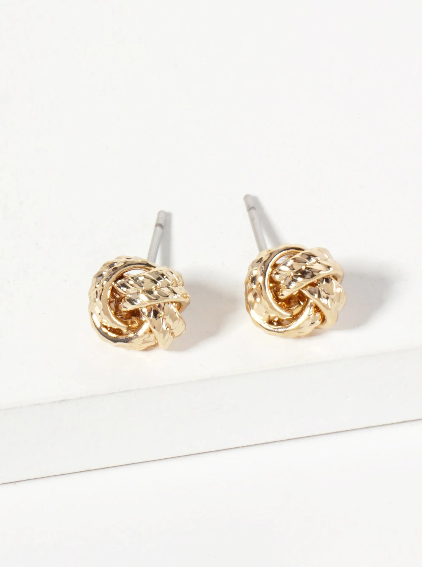 Minimalist Textured 8mm Love-Knot Stud Earrings