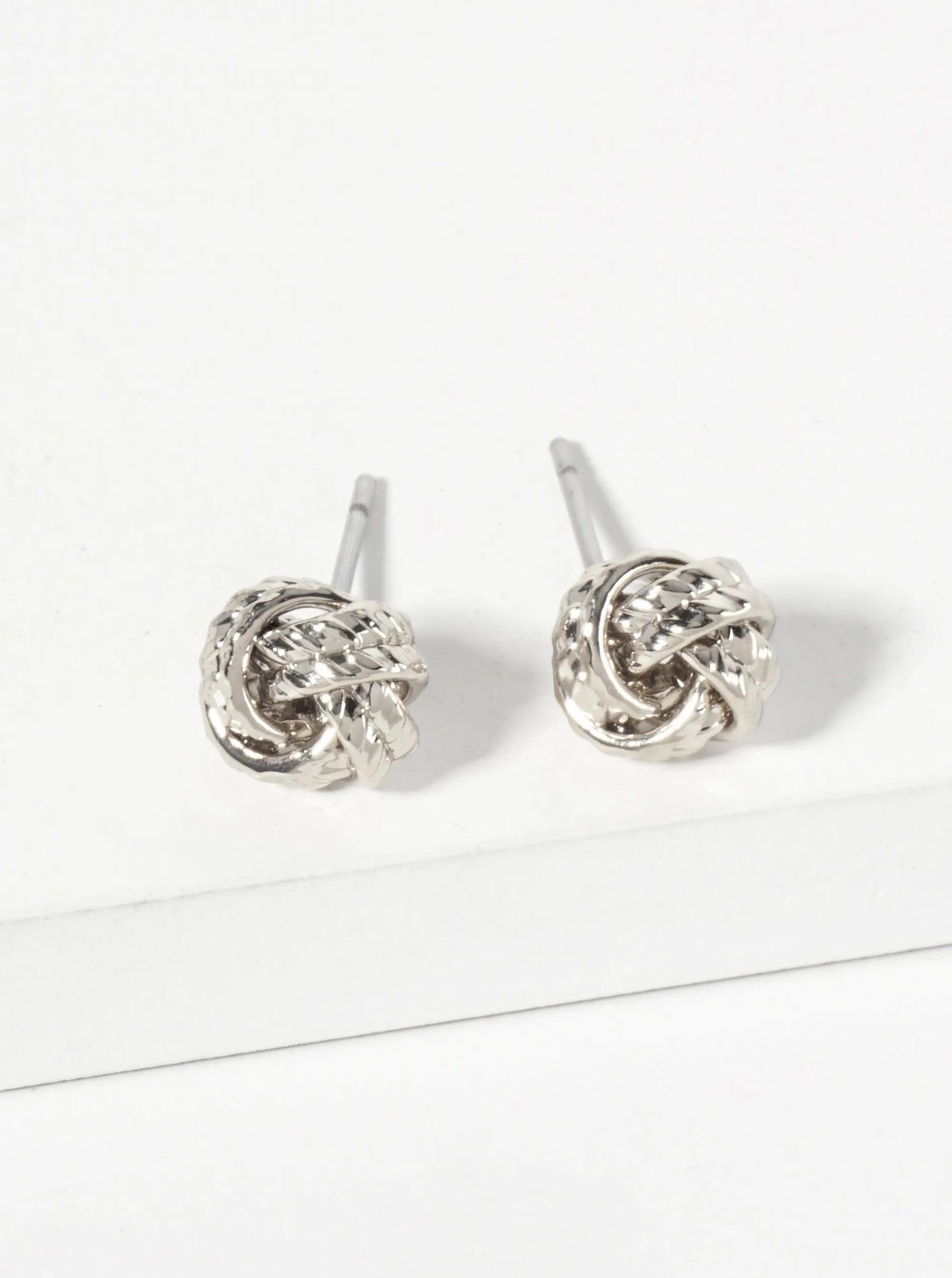 Minimalist Textured 8mm Love-Knot Stud Earrings