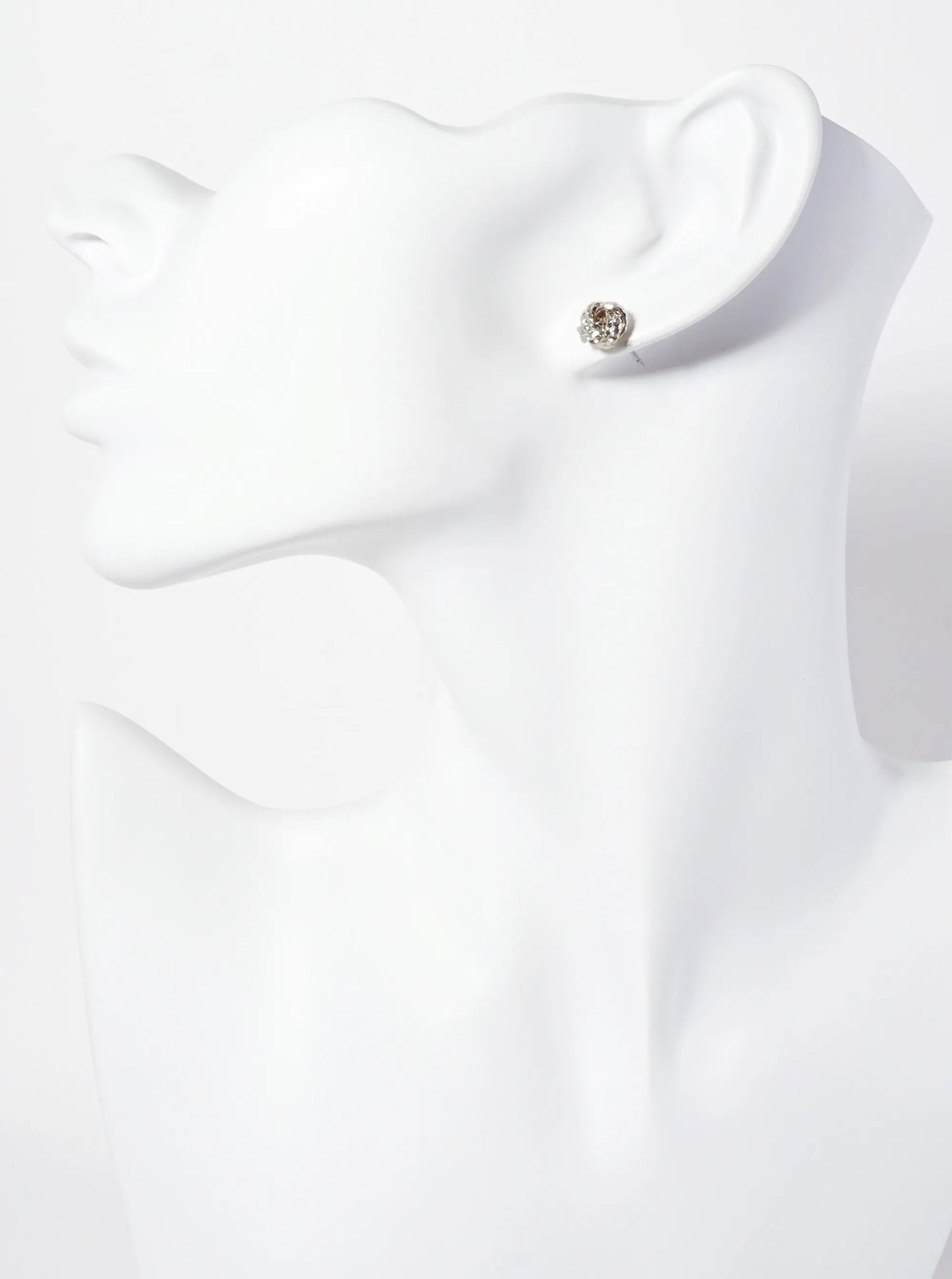 Minimalist Textured 8mm Love-Knot Stud Earrings