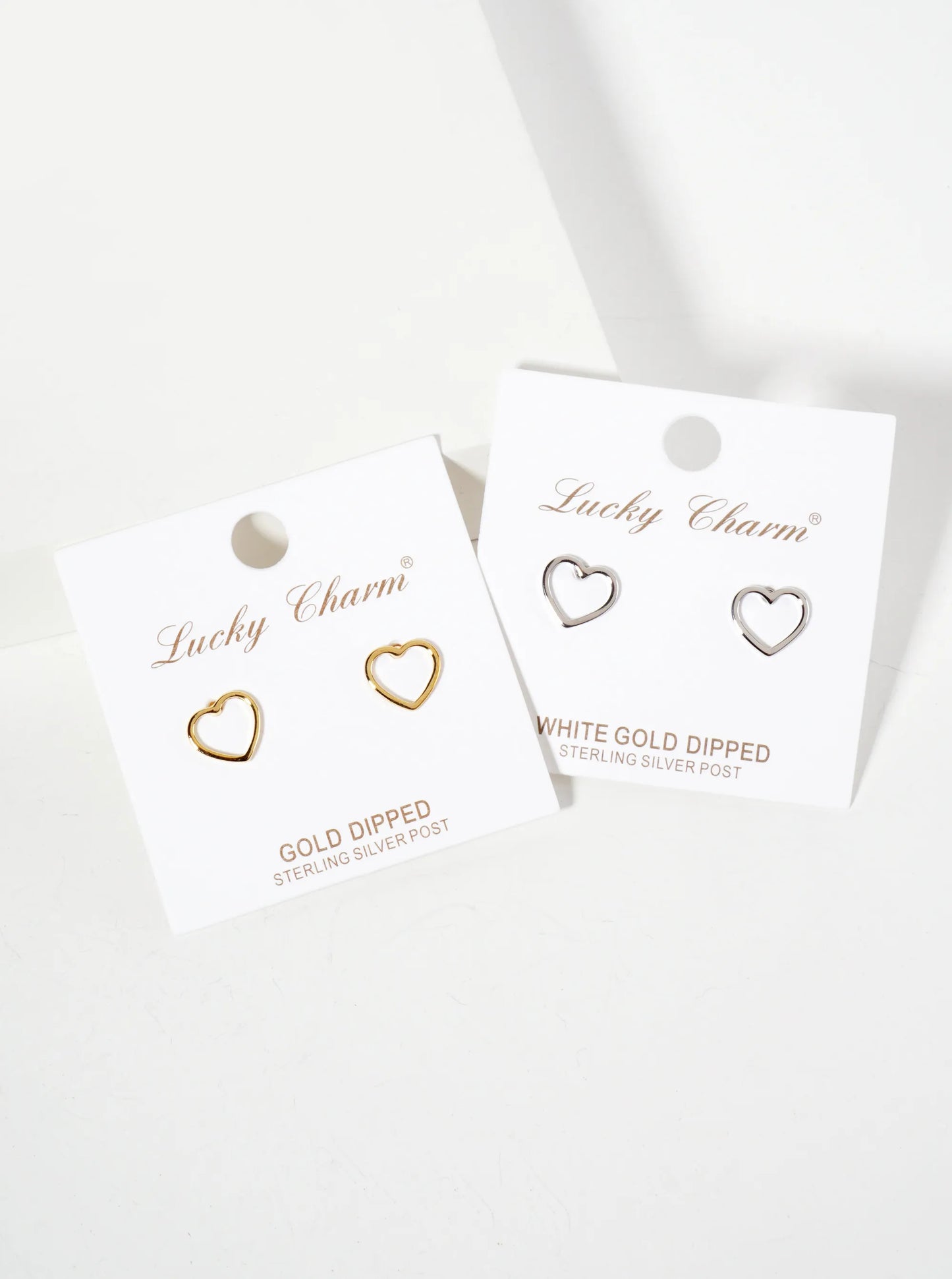 Minimalist Wire Heart 18K-Gold-Dipped Stud Earrings