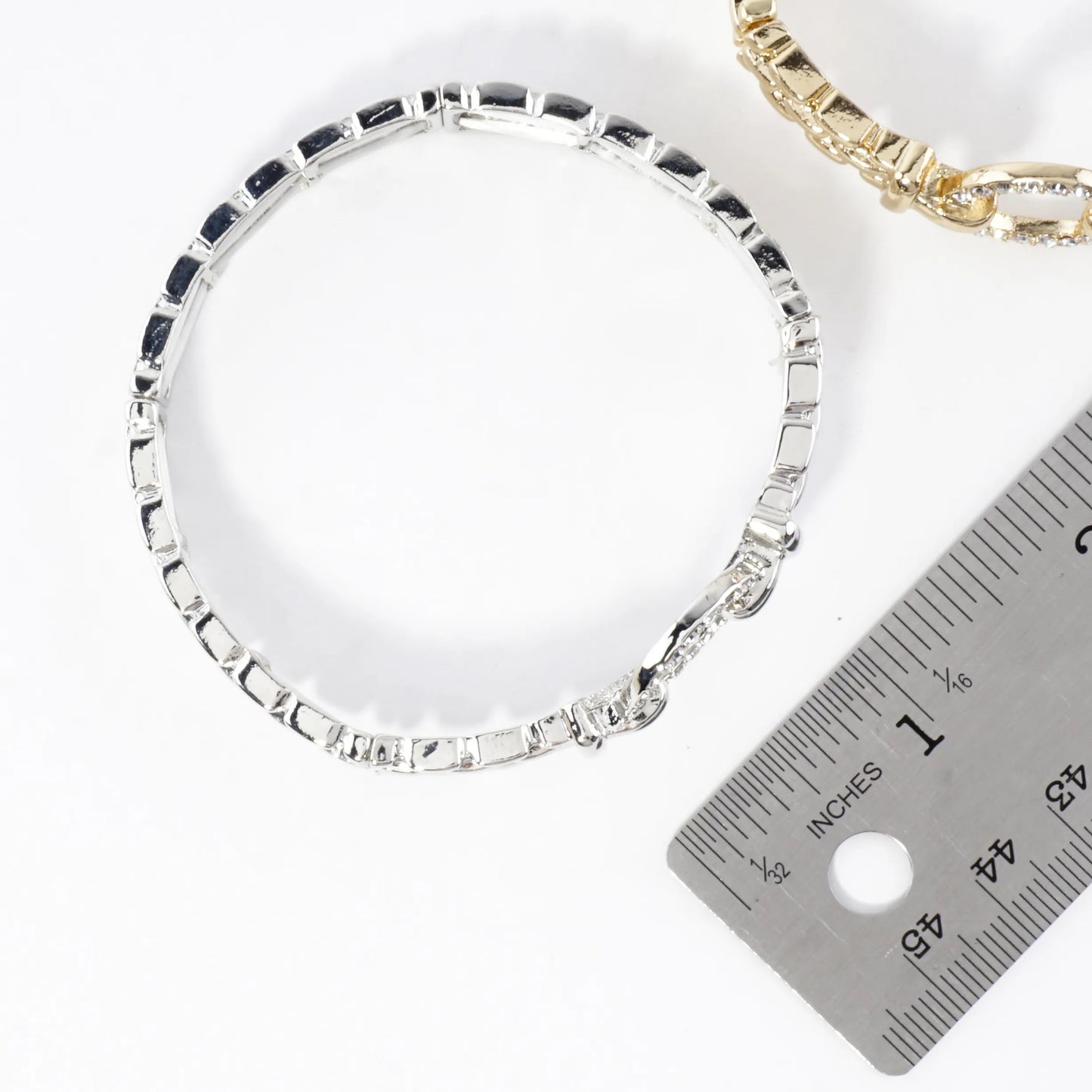 Mockup Watchband Crystal Circle Stretch Bracelet