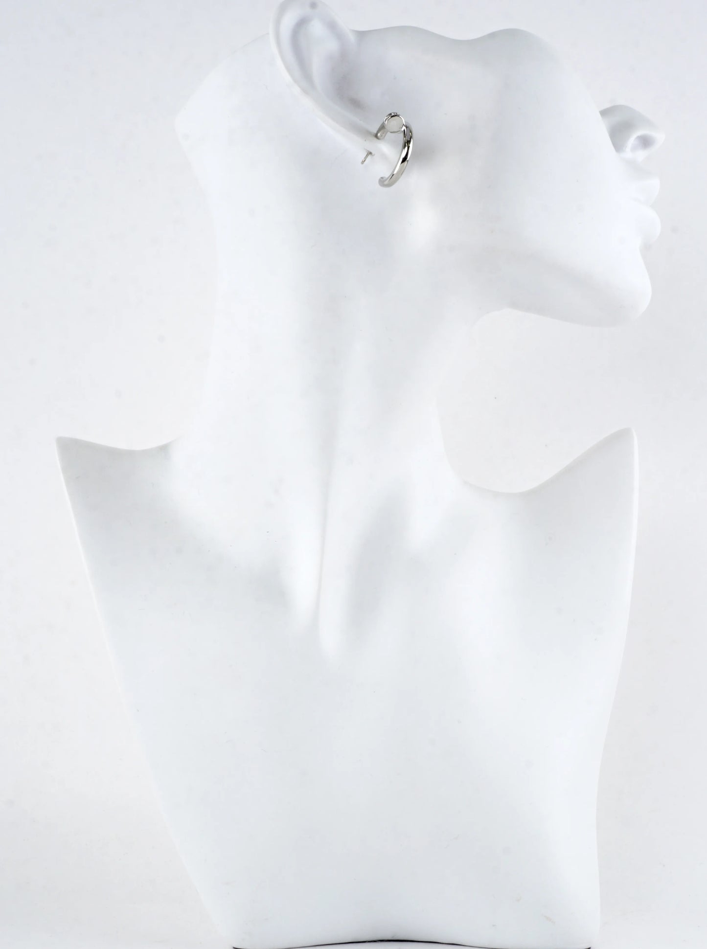 Modern Nail CZ Open Huggie Hoop Earrings
