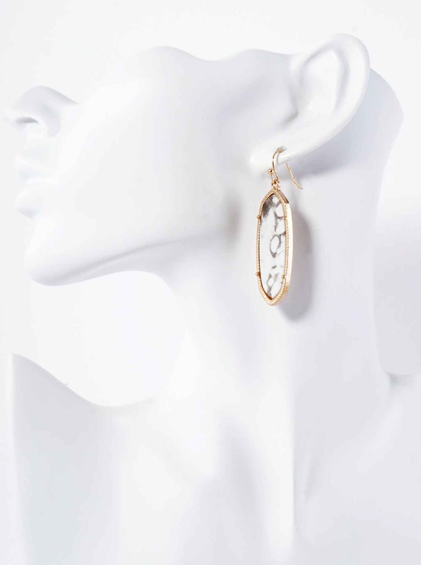 Moroccan Motif Semiprecious Stone Dangle Drop Earrings