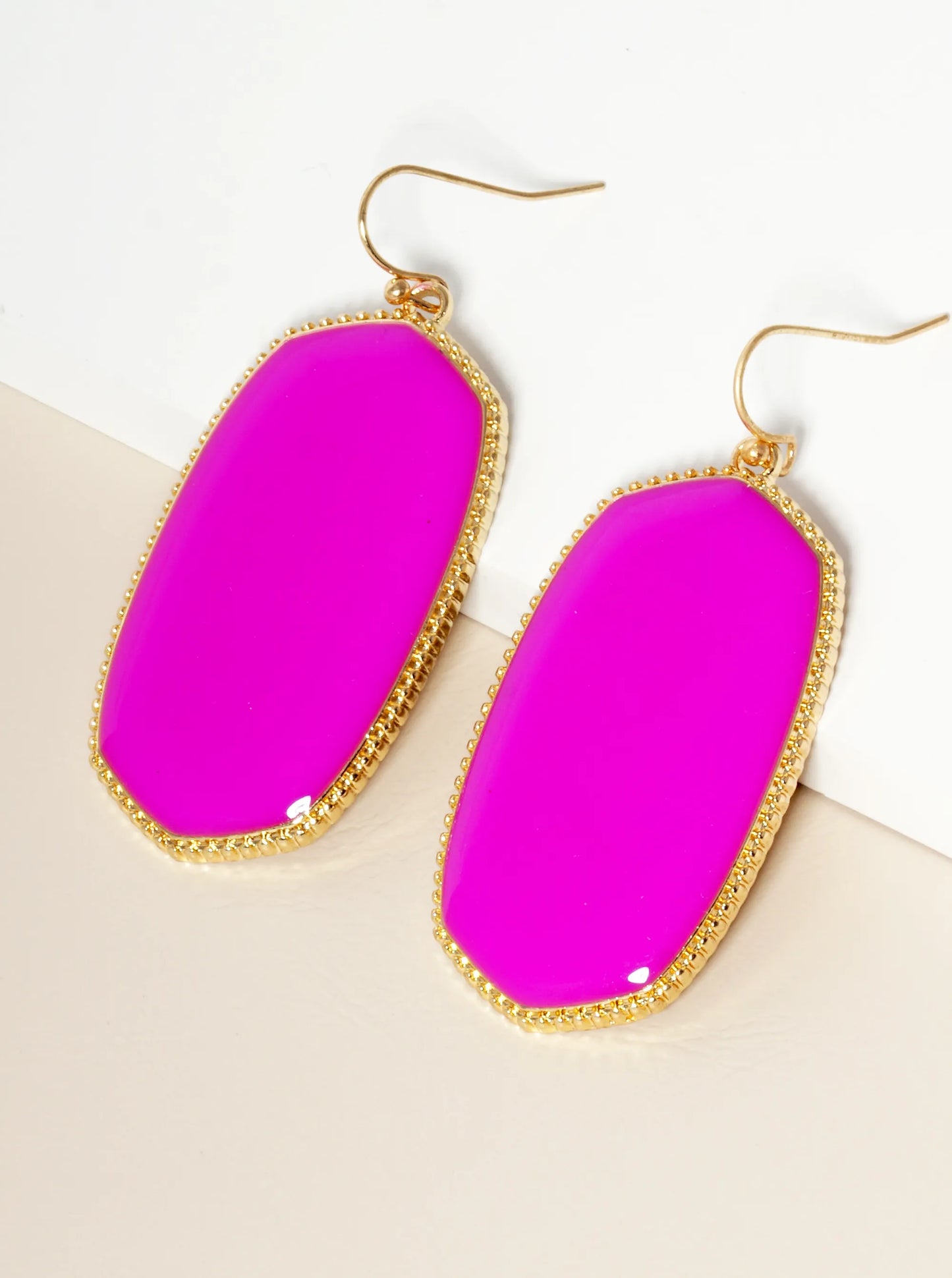 Moroccan Shaped Dangle Drop Enamel Earrings