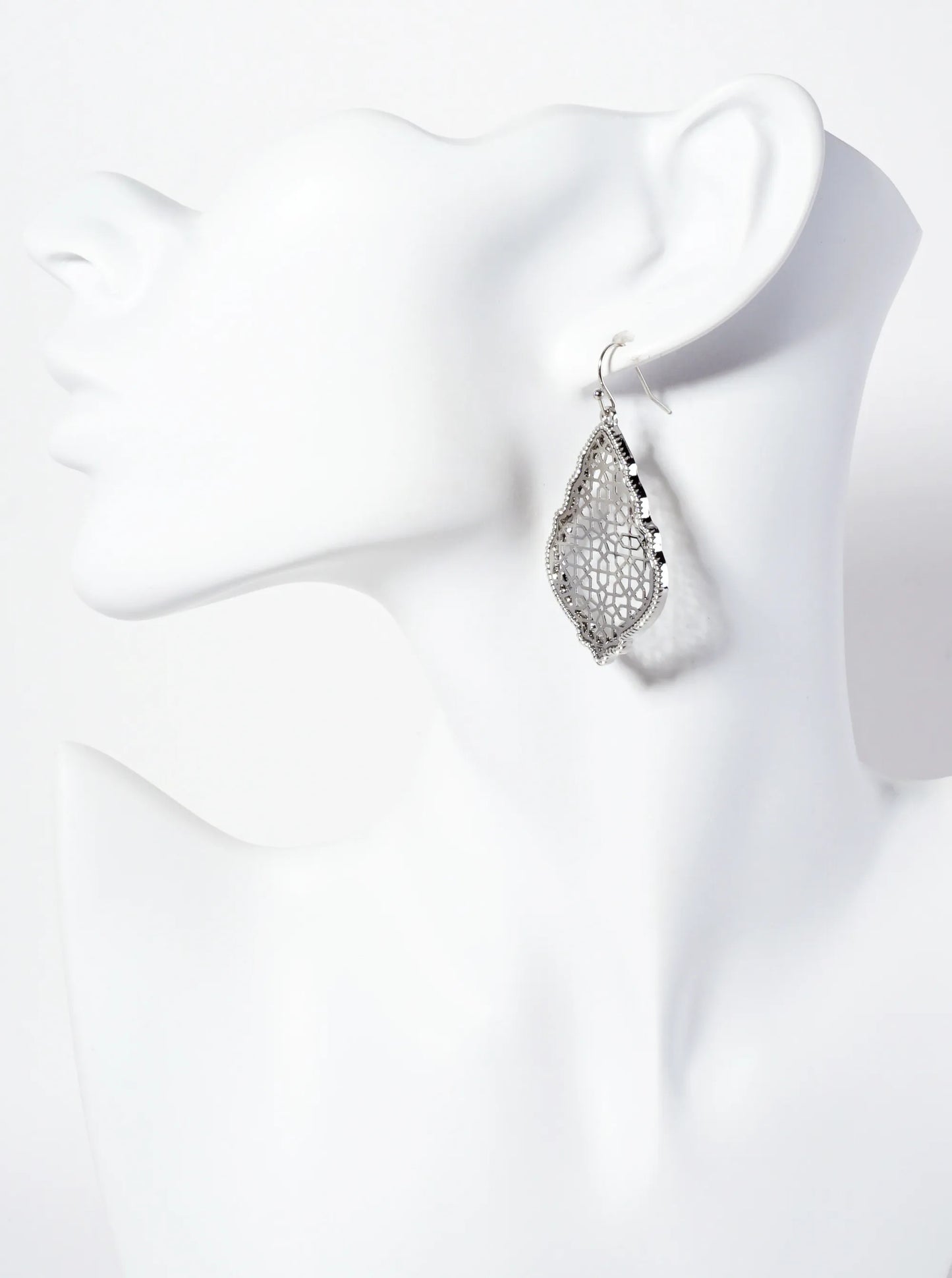 Moroccan-Shaped Geometric Filigree Dangle Earrings