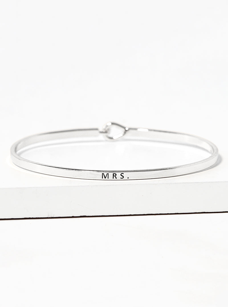 Mrs Engraved Inspirational Bangle Bracelet