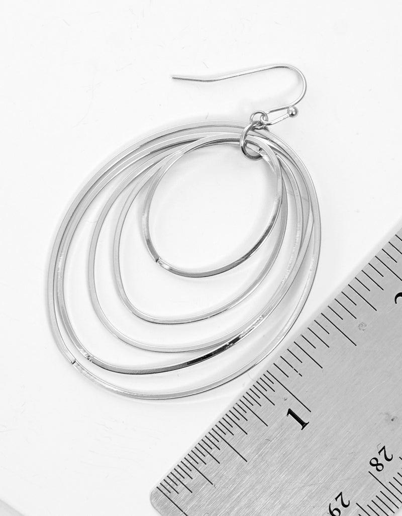 Multi Circle Lightweight Metal Dangle Drop Earrings