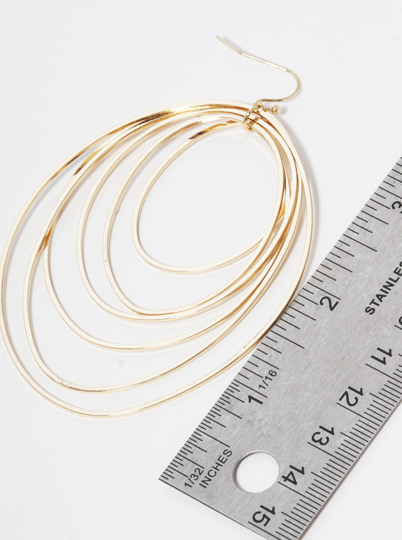 Multi-Circle Lightweight Metal Dangle Earrings