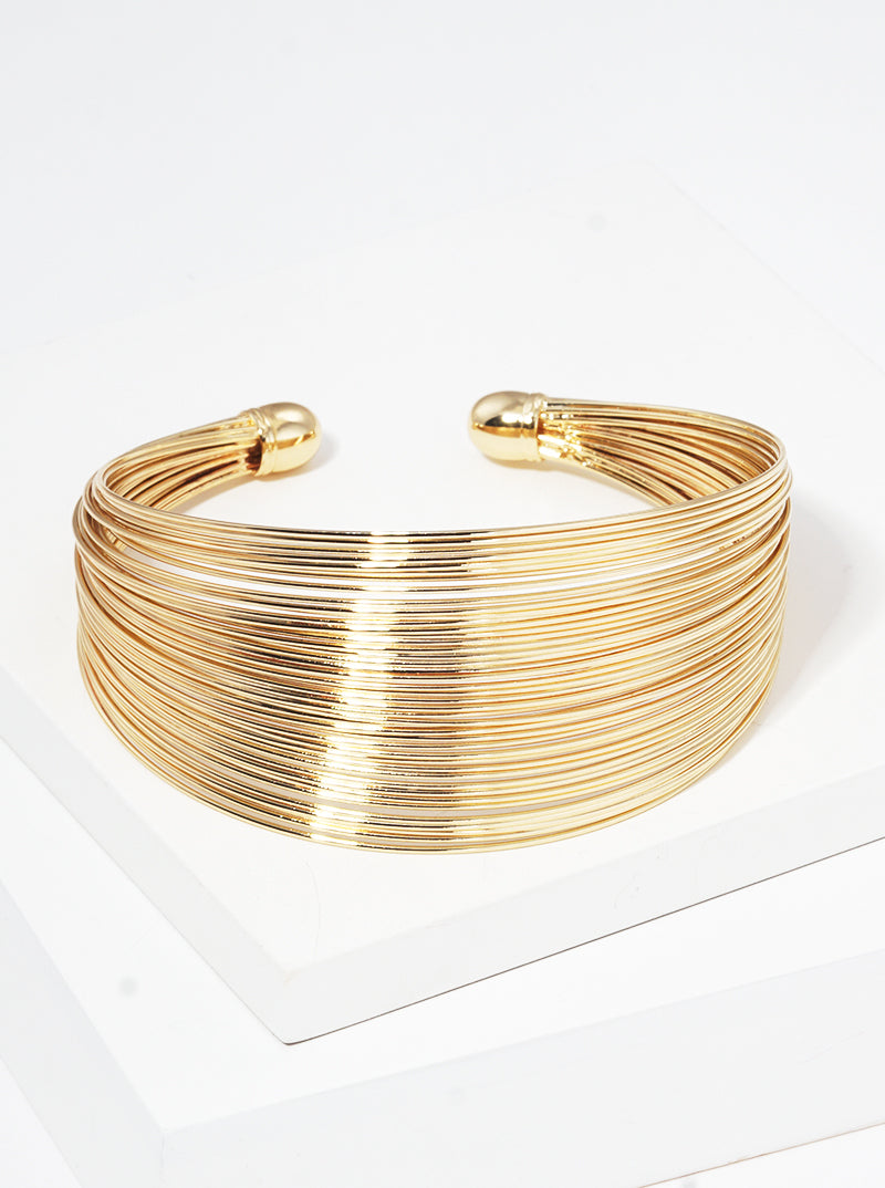 Multi-Layered Steel Wire Cuff Bracelet