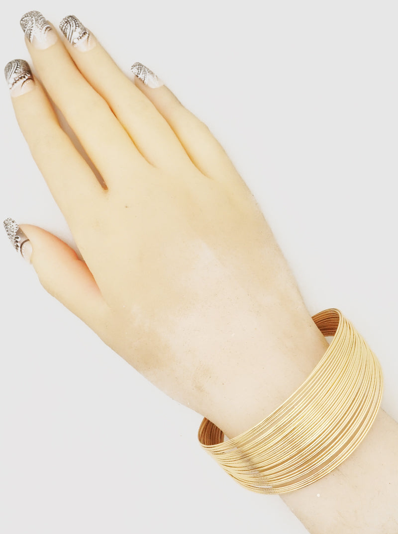 Multi-Layered Steel Wire Cuff Bracelet