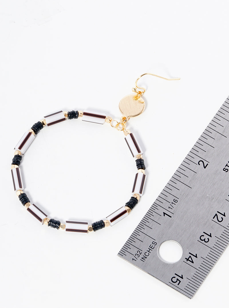 Multi Beaded Circle Dangle Drop Earrings