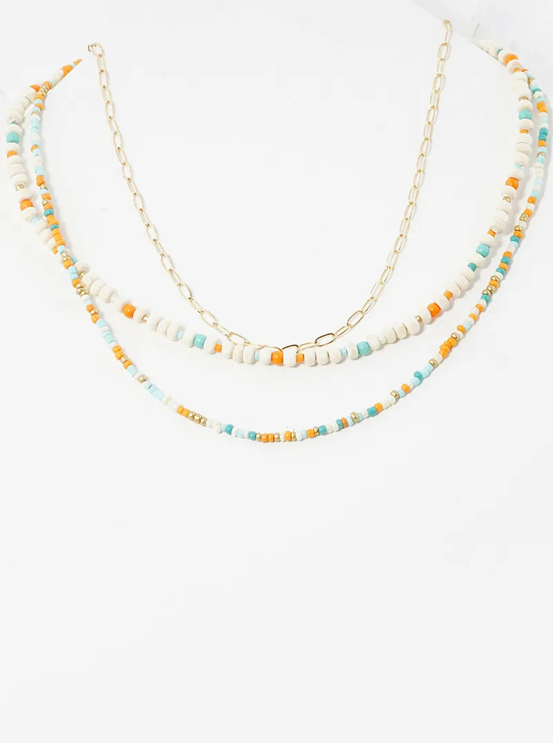 Multi Beaded Layered Necklace