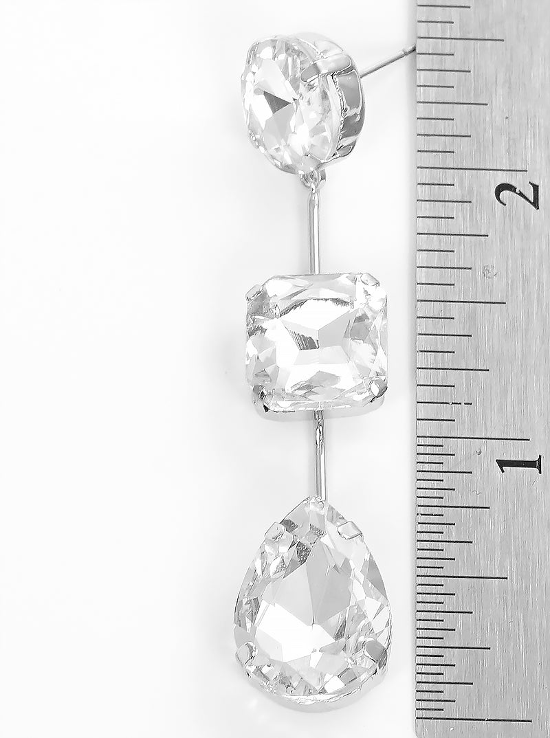 Multi Shaped Rhinestone Drop Earrings