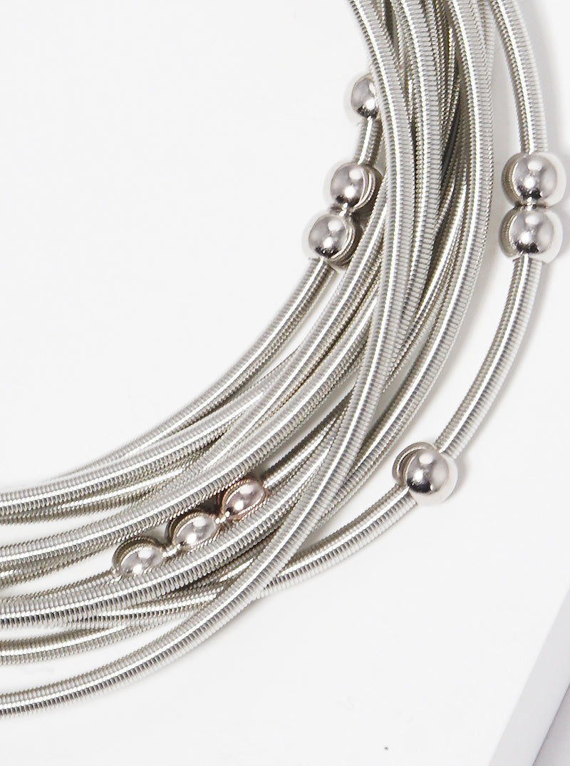 Multi Strand Spring Wire Ball Beads Stackable Stretch Bracelet