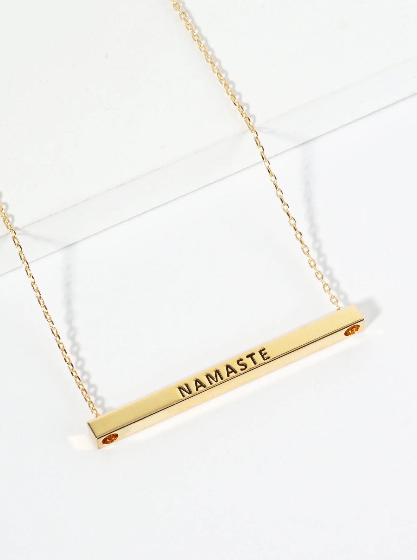 You Are My Person Engraved 18K Gold Dipped Horizontal Brass Bar Pendant Inspirational Necklace