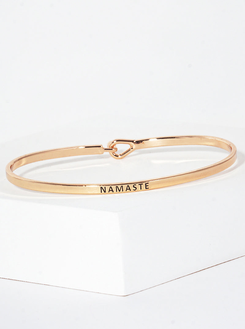 Namaste Engraved Inspirational Bangle Bracelet