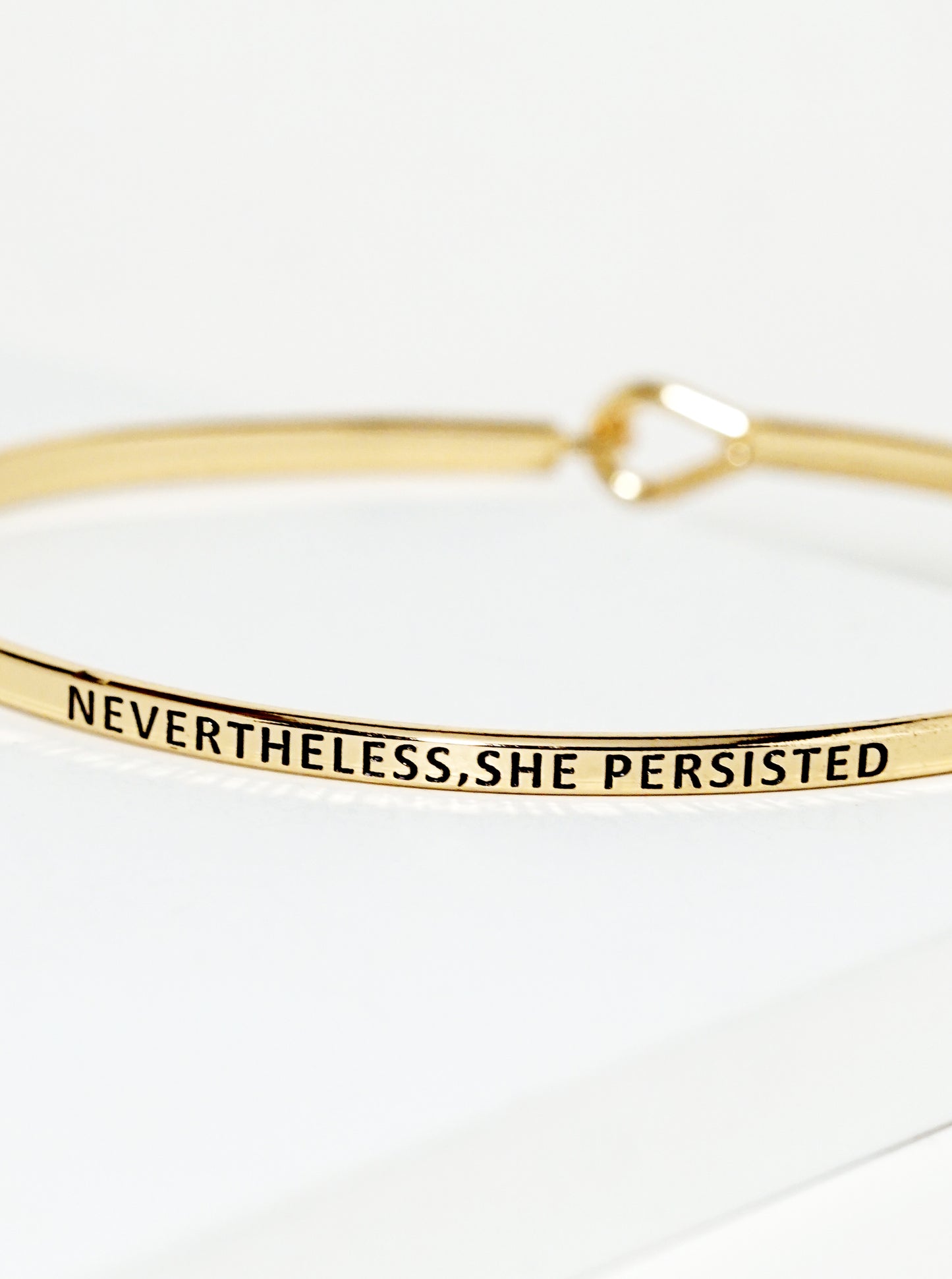 Nevertheless-She-Persisted Engraved Inspirational Bangle Bracelet