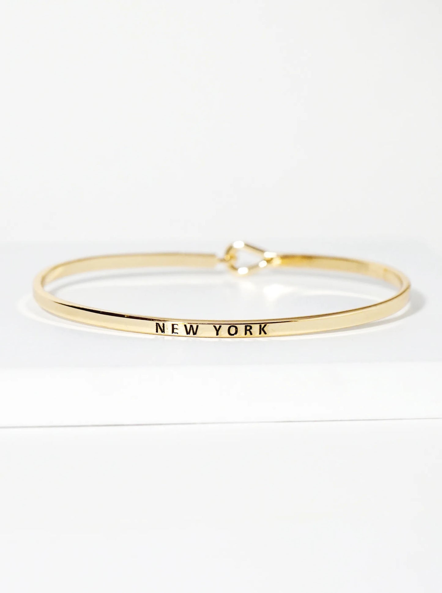 New York Engraved Inspirational Bangle Bracelet