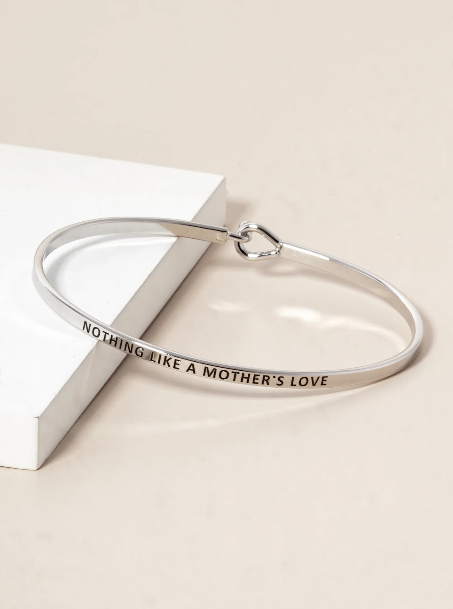 Nothing Like A Mothers Love Engraved Inspirational Bangle Bracelet