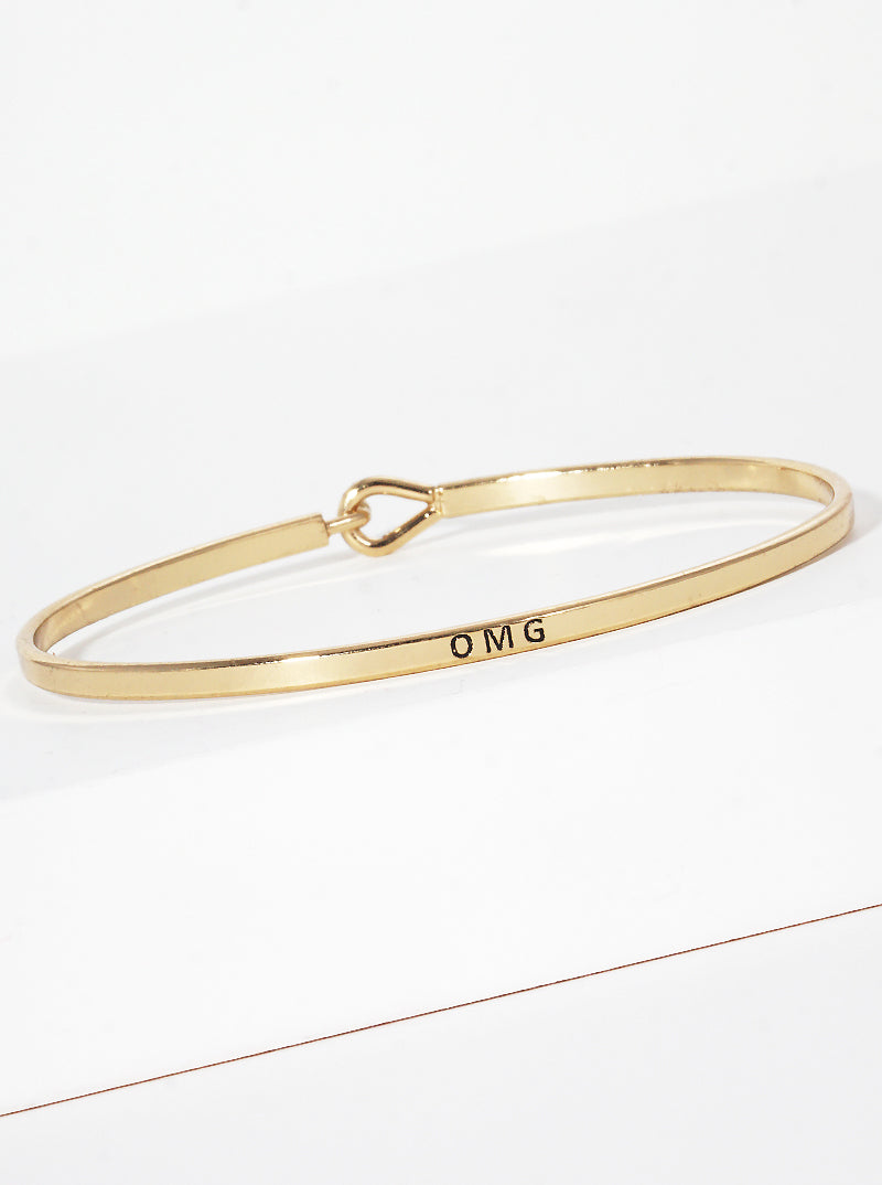 OMG Engraved Inspirational Bangle Bracelet