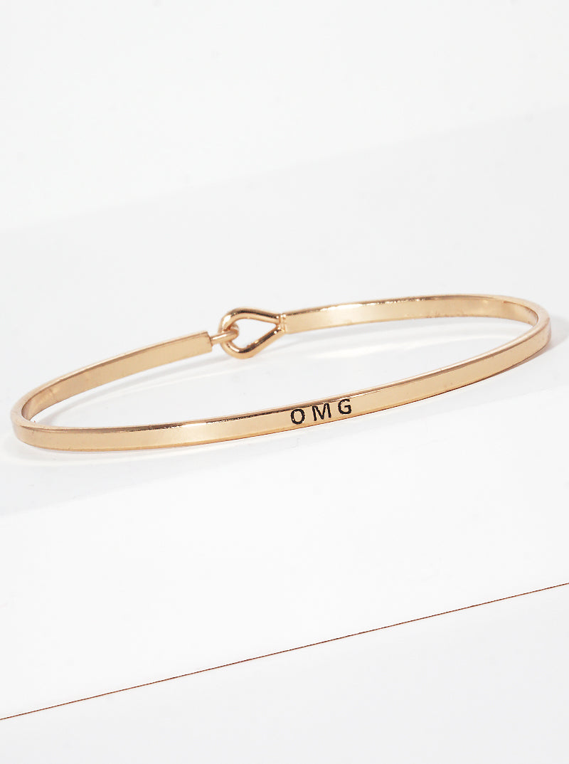 OMG Engraved Inspirational Bangle Bracelet